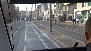 Edinburghs New Trams  Ride Behind the Driver Over the Complete Route [upl. by Guttery]