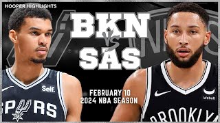 San Antonio Spurs vs Brooklyn Nets Full Game Highlights  Feb 10  2024 NBA Season [upl. by Ehcnalb]