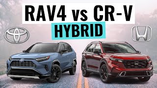 2023 Toyota RAV4 Hybrid VS Honda CRV Hybrid  Which Hybrid SUV Should You Buy [upl. by Eedyak228]