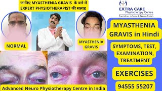 Myasthenia Gravis in Hindi  Symptoms Examination amp Treatment  Physiotherapy for Myasthenia Gravis [upl. by Resay]