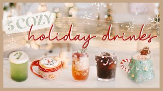 5 COZY CHRISTMAS DRINK IDEAS  sugar cookie cappuccino mint matcha cranberry cider amp more ☕️✨🎄 [upl. by Yarod]