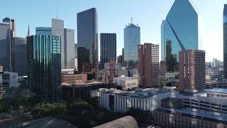 4K Drone Flight Between Dallas Skyscrapers  No Copyright Video [upl. by Bandur]