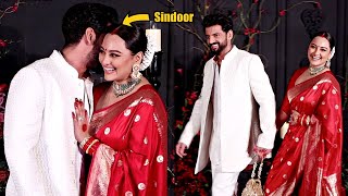 Sonakshi Sinha Arrived In Sindoor With Husband Zaheer Iqbal After Marriage At Wedding Reception [upl. by Anawak314]