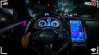 LATE NIGHT CITY POV IN MY MURDERED OUT Q50S LOUD EXHAUST AND CRAZY SCENERY [upl. by Trefler647]