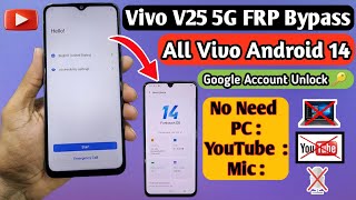 Vivo V25 FRP Bypass  Vivo V25 FRP Bypass Android 14  All Vivo Android 14 FRP Bypass  NO PC [upl. by Udall]