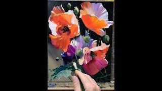 Poppies oil painting Vugar Mamedov art painting acrylicpainting oilpainting [upl. by Mord808]