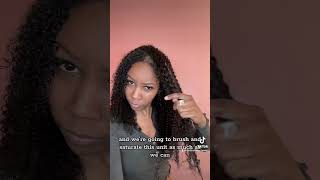 PART 1 Kinky Curly Half Wig Tutorial wigs hair curlyhairstyles flipover noglue gluelesswig [upl. by Accebar]