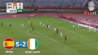 SPAIN VS IVORY COAST 52  Tokyo Olympics quarterfinals 2021  Spanyol vs pantai Gading LIVE [upl. by Zindman]