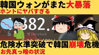 【ゆっくり解説】韓国ウォンがヤバすぎる大暴落！危険水域突入で経済崩壊一歩手前 [upl. by Merrielle]