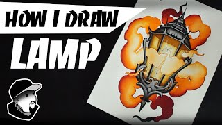 HOW I DRAW LAMP  Neo Traditional Design [upl. by Ilyak716]