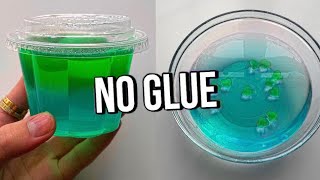 Testing VIRAL NO GLUE SLIMES How to make DIY NO GLUE slimes WATER SLIME amp 1 ingredient slime [upl. by Nikos]