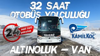 TÜRKİYENİN BATISINDAN DOĞUSUNA EN UZUN OTOBÜS YOLCULUĞU 32 SAAT KAR KIŞ 24saatüzeriyolculuk [upl. by Atirahs]