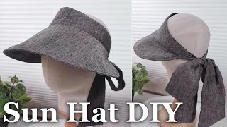 DIY Sun Hat Sun Visor Sewing Tutorial Summer Sewing Project [upl. by Nnagem312]