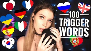 ASMR 100 TRIGGER WORDS 💓 I Tried 😂 10 Languages  АСМР 100 Слов Триггеров [upl. by Nalyr]