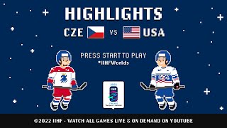 Highlights  Czechia vs USA  2022 IIHFWorlds [upl. by Alliuqahs]