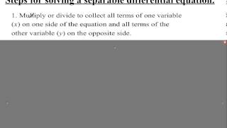 Separable Differential Equations [upl. by Kcirtemed]