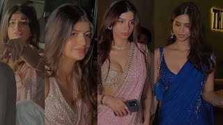 Suhana Khan Khushi Kapoor and Anjini Dhawan look beautiful at Aaliyah Kashyaps Engagement Party [upl. by Nowyt316]