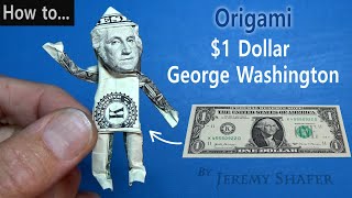 Fold a George Washington from a OneDollar Bill 👴 Pure Origami [upl. by Remoh]