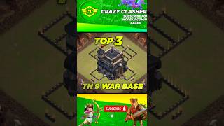 TOP 3TH9 WAR BASETH9 CWL BASECOC TOWN HALL 9 BASE LINKSHORT [upl. by Siderf]