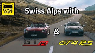 Porsche GT4 RS amp Mercedes AMG GT R Roadster on Swiss passes [upl. by Aileduab929]