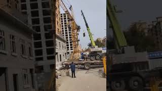 😱😱tower crane dismantle time accident safety crane [upl. by Airpal752]