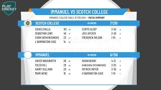 Adelaide Schools  1st XI Div 1 Sat Afternoon Pool A  Rd9  Immanuel v Scotch College [upl. by Ayifa]