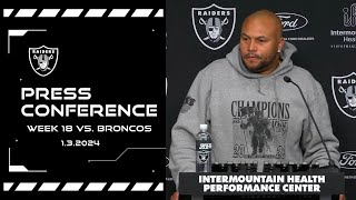 Coach Pierce ‘We’re Going To Play Our Best Football’  Raiders  NFL [upl. by Brader]