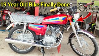 Honda CG 125 19 year old 2003 model bike complete restoration  Pak Bike Repairing [upl. by Einnus]