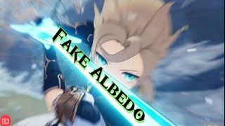 Real vs Fake Albedo Fight  Evil Cryo Albedo Goes Wild Cutscene  Genshin Impact [upl. by Ahseken]