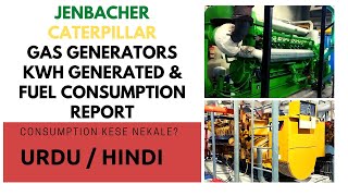 Jenbacher amp Caterpillar Gas Generators KWH Generated amp Fuel Consumption report banana sekhain [upl. by Bonita]