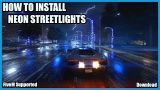 How To Install Christmas LED Streetlights For FiveM  Free Download Neon Streetlights For FiveM GTA [upl. by Woolson205]