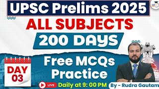 UPSC Prelims 2025  All Subjects Top MCQs  200 Days Classes  By Rudra Sir [upl. by Letsyrk]