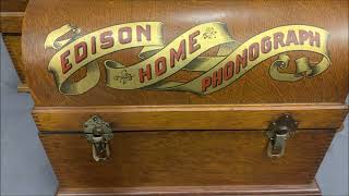 Edison Suitcase Home Model A Cylinder Phonograph [upl. by Sunda535]