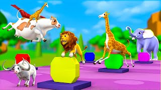 Super Cow and Giraffes Epic Parkour Game Magical Animals Adventures Funny Animals 2024 [upl. by Fernandina47]