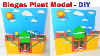 biogas plant model 3d making science project using cardboard  howtofunda craftpiller [upl. by Pogah]