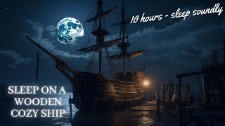 10 HR Creaky Wooden Ship Rain Sounds For Sleep  Storm At Sea  Ambient Sounds For Sleep [upl. by Lotson]