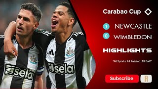 Carabao Cup 2024  Newcastle vs Wimbledon 10 Highlights amp All Goals [upl. by Ethelred]