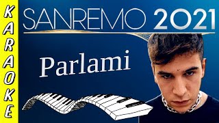 Fasma  Parlami  Karaoke ▪ Strumentale al Piano ▪ Testo [upl. by Orfurd]