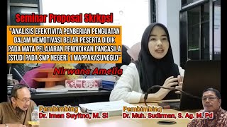 Seminar Proposal Skripsi Nirwana Amelia pakdosen24 [upl. by Elatnahc]