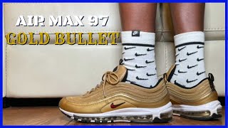 Nike Air Max 97 Gold Bullet  Review amp On Feet [upl. by Bradshaw859]