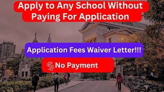 How to Write An Application Fees Waiver Request Letter for Graduate School Application studyabroad [upl. by Cia]