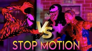 Spiderman amp Venom VS Carnage  stop motion Marvel Legends [upl. by Elbag]