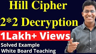 Hill Cipher Decryption 2by2 Matrix [upl. by Mcleroy]