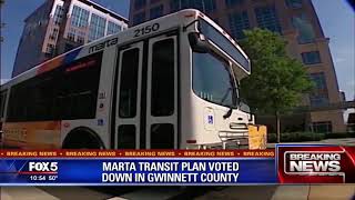 MARTA transit plan voted down in Gwinnett County [upl. by Fortunio]