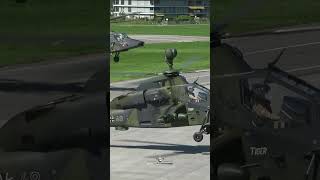 2 Eurocopter EC665 Tiger UHT German Air Force arrival Mollis Airport aviationtiger shorts [upl. by Harle817]