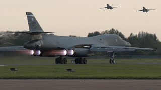 B1 bombers launch for NATO exercises emergency declared on return 🚨 [upl. by Vittorio]