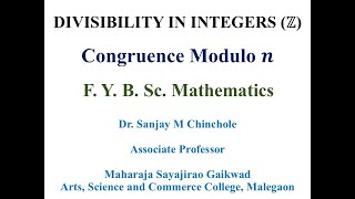 F Y B Sc NEP Mathematics Algebra and Calculus I Prime Numbers Congruence Relation Lecture 2 [upl. by Solrac505]