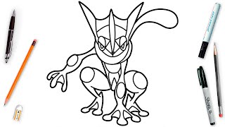 How To Draw Greninja Pokemon Easy Step By Step  Pokemon Drawing Tutorial [upl. by Kania385]