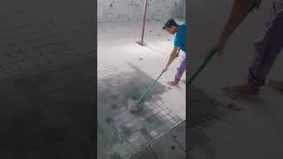 Tile grouting in swimming pool construction tilingwork hardwork [upl. by Waxler]