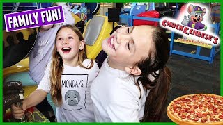 Family Fun At Chuck E Cheese With The Kids [upl. by Nwahser]